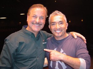 Dave Wingfield (left) and Dog Whisperer Cesar Millan